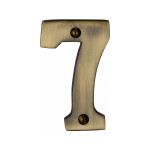 Heritage Brass Numeral 7  - Face Fix 76mm  – Heavy font